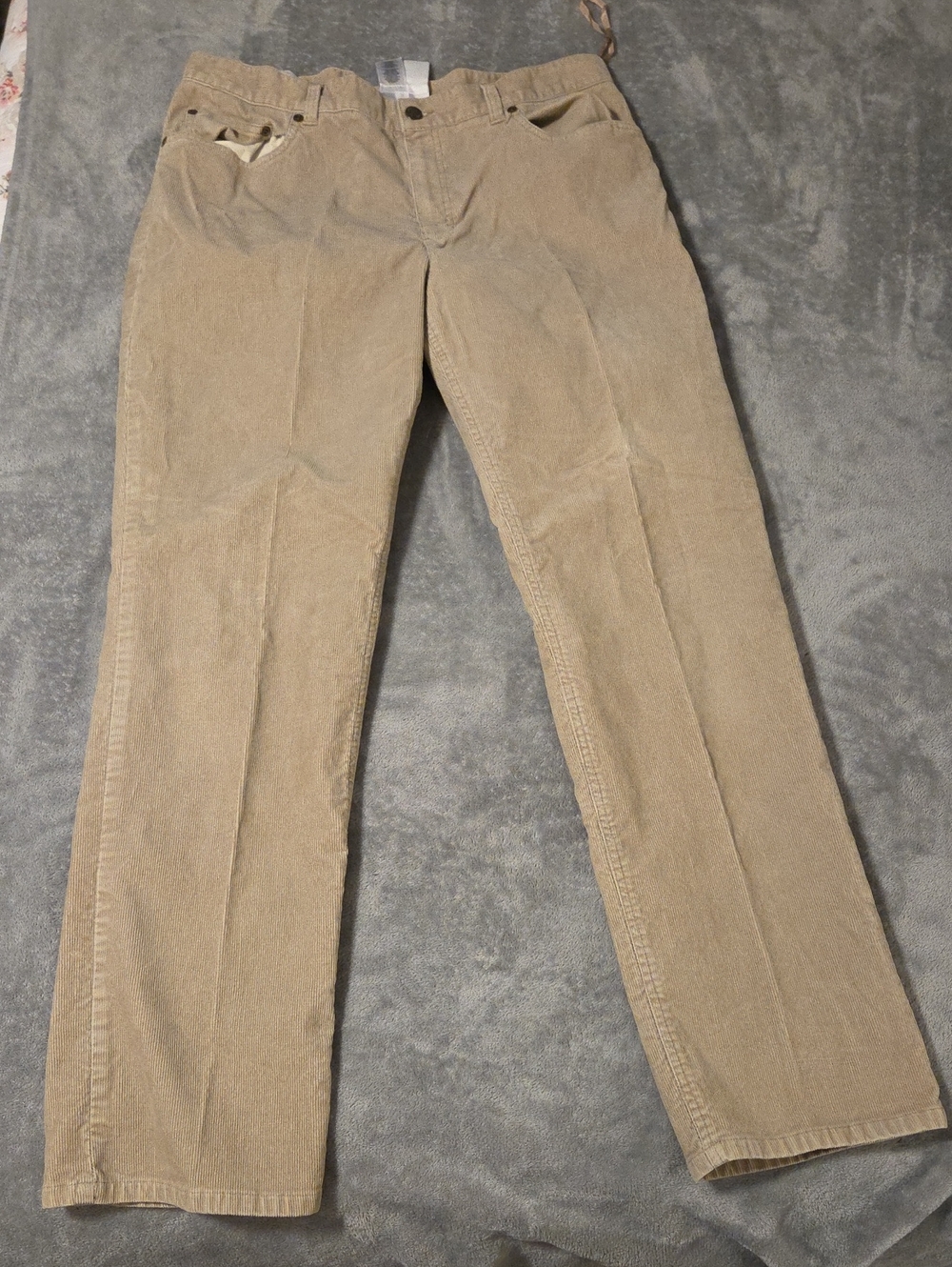 Jones New York Straight-Leg Corduroy Jeans in Beige